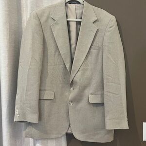 Men's Haggar Gentlemen's Fit Sport Coat Blazer Light Beige Cream, Size 42L